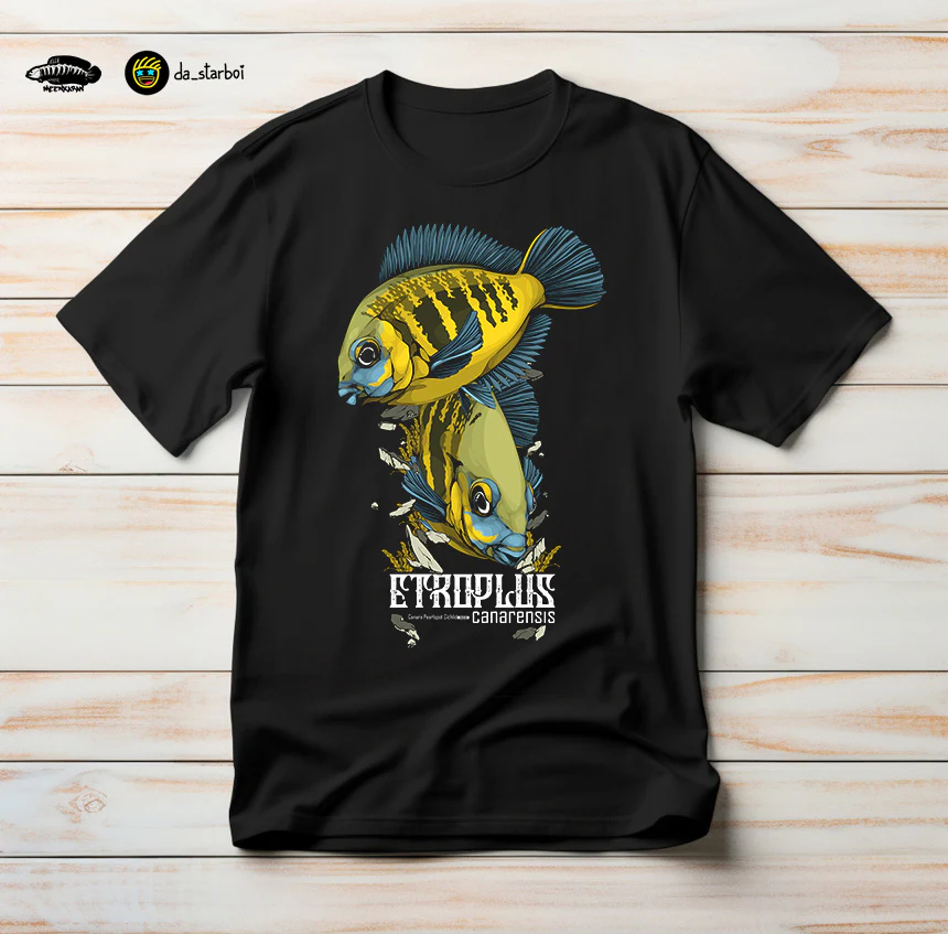 Canara Pearlspot Cichlid tee in black
